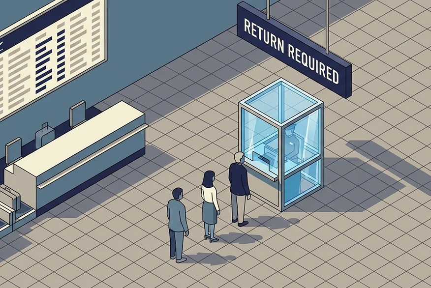 isomeric image of an airport at the check point
