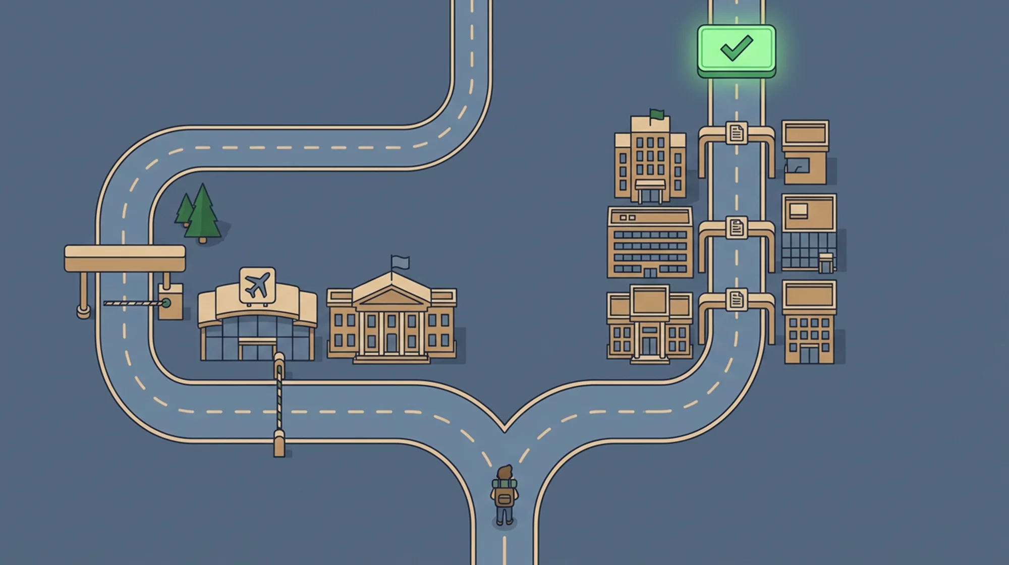 A illustration of the adjustment of status path