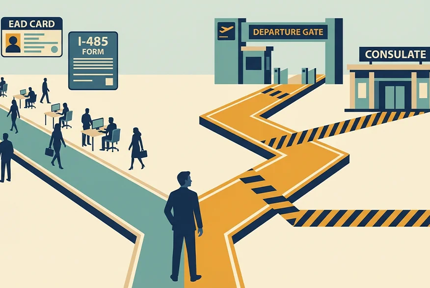 Illustration about adjustment of status for EB-3