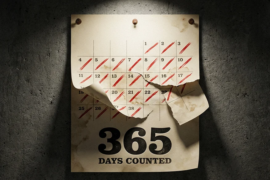 a wall calendar with marked days on it