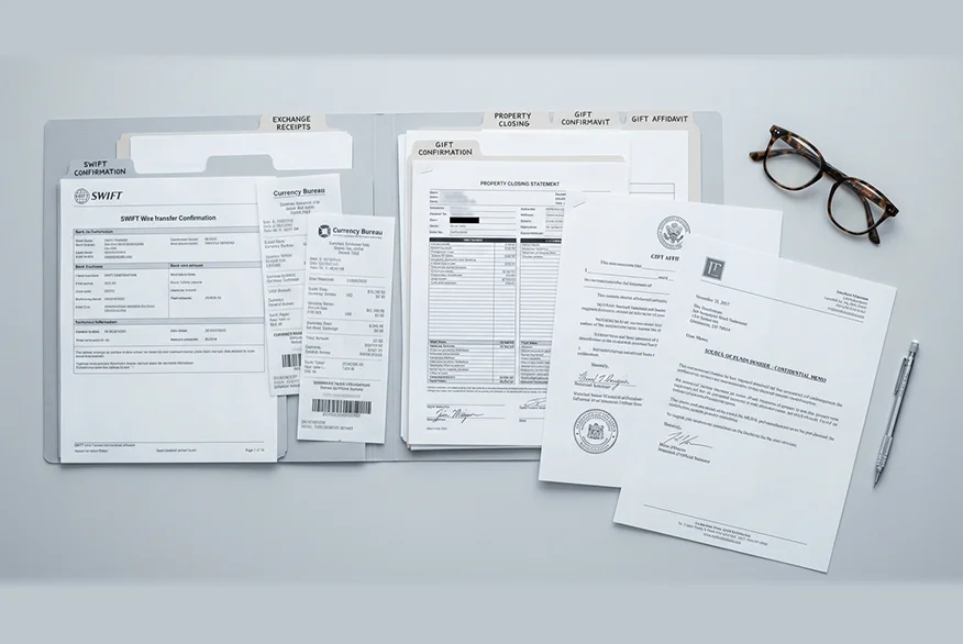 financial documents on a table
