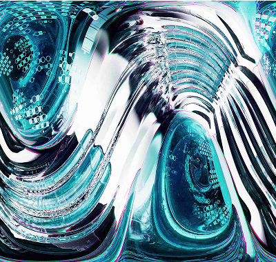 abstract neon blue technology