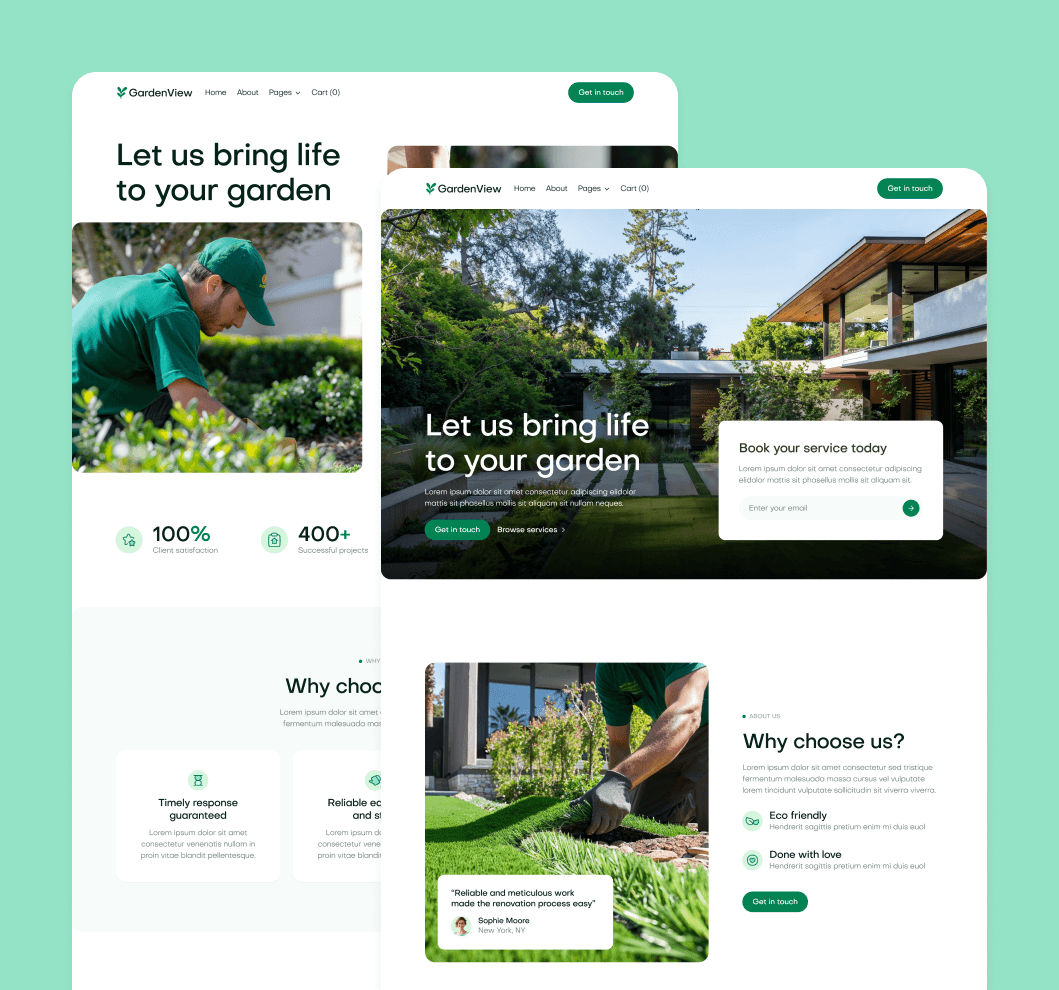 GardenView - Pages Included - Landscaper Webflow Template | BRIX Templates