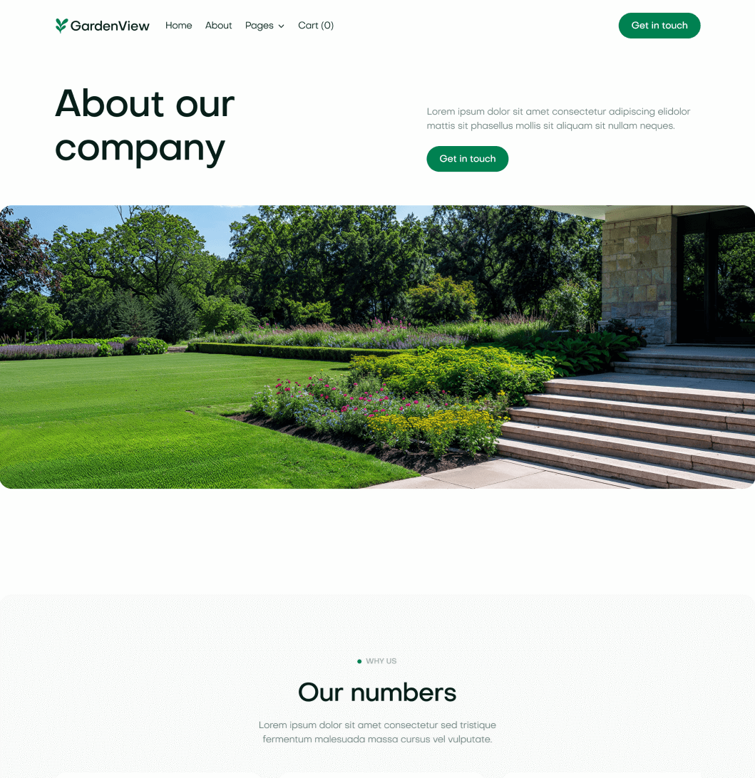 GardenView - About Page - Landscaper Webflow Template | BRIX Templates