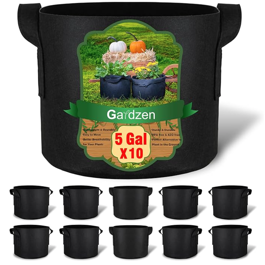 5 Gallon Fabric Grow Bags 10 Pack nyc garden