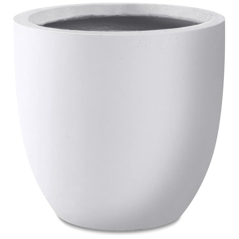 14 Inch Round Concrete Style Planter with Drainage