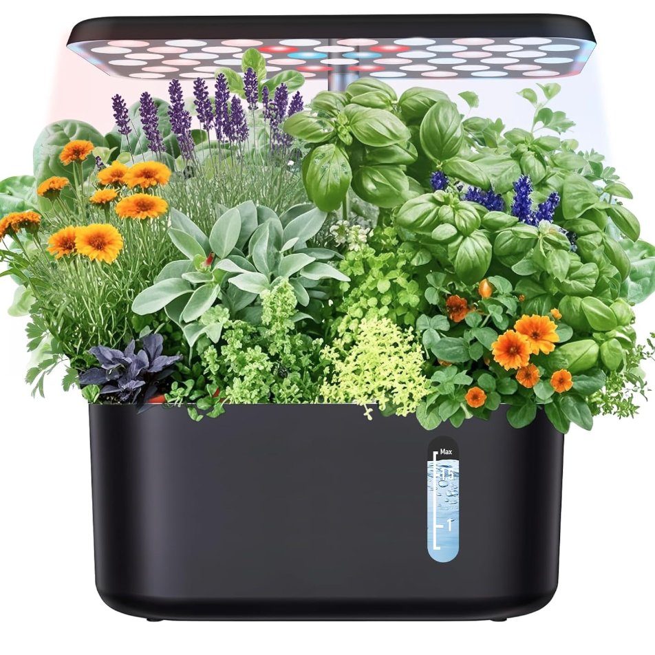 Compact Indoor Hydroponic Growing System with LED Light