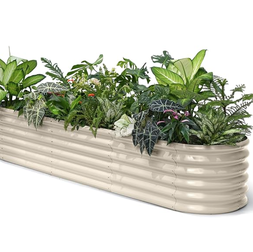 Galvanized Metal Raised Garden Bed 8x2x1.5 ft