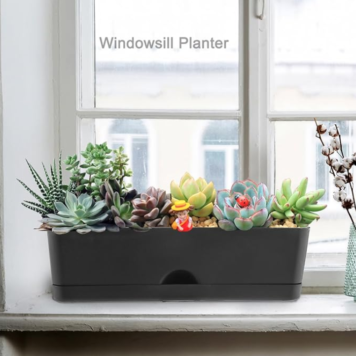 Rectangular Window Box Planters 16 Inch 5 Pack