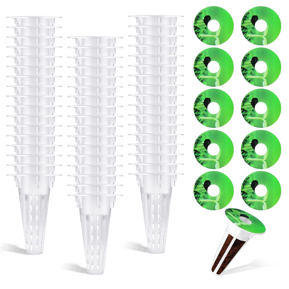 Hydroponic Grow Baskets and Plant Labels Refill Set