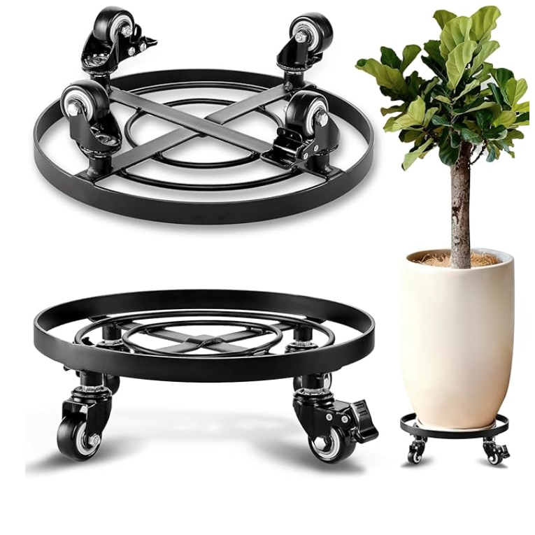 Heavy Duty Plant Caddy with Locking Wheels 14 Inch 2 Pack