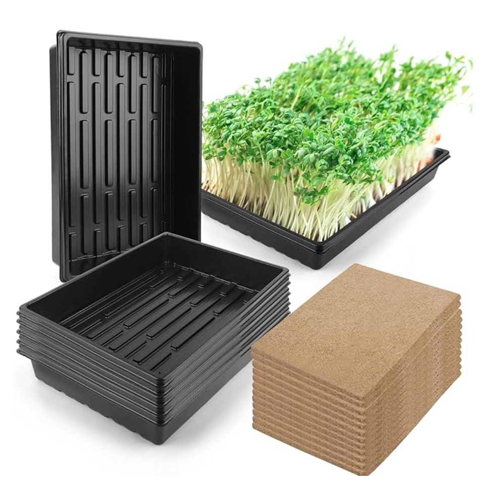 Microgreens Growing Tray Kit with Hemp Grow Mats