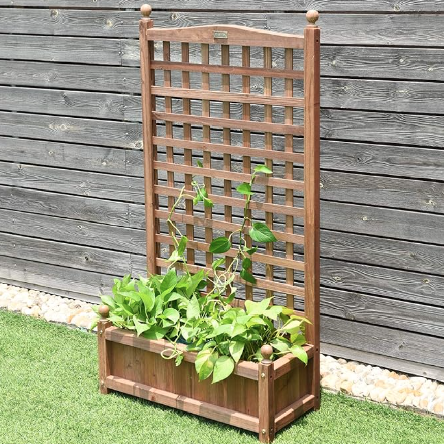 Raised Planter With Trellis Set