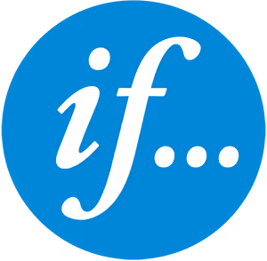 If-vakuutuksen sininen logo, jossa valkoisella tekstillä pieni i ja iso f-kirjain sekä kolme pistettä.