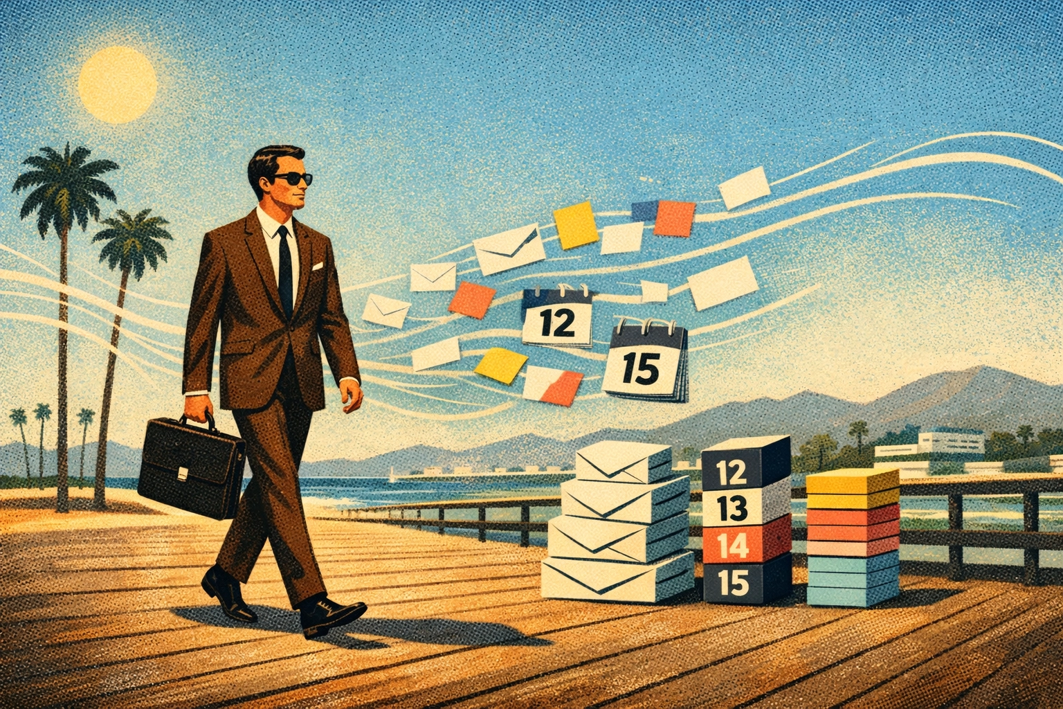 A founder relaxing in a modern office while an ai executive assistant and digital workforce manage operations.