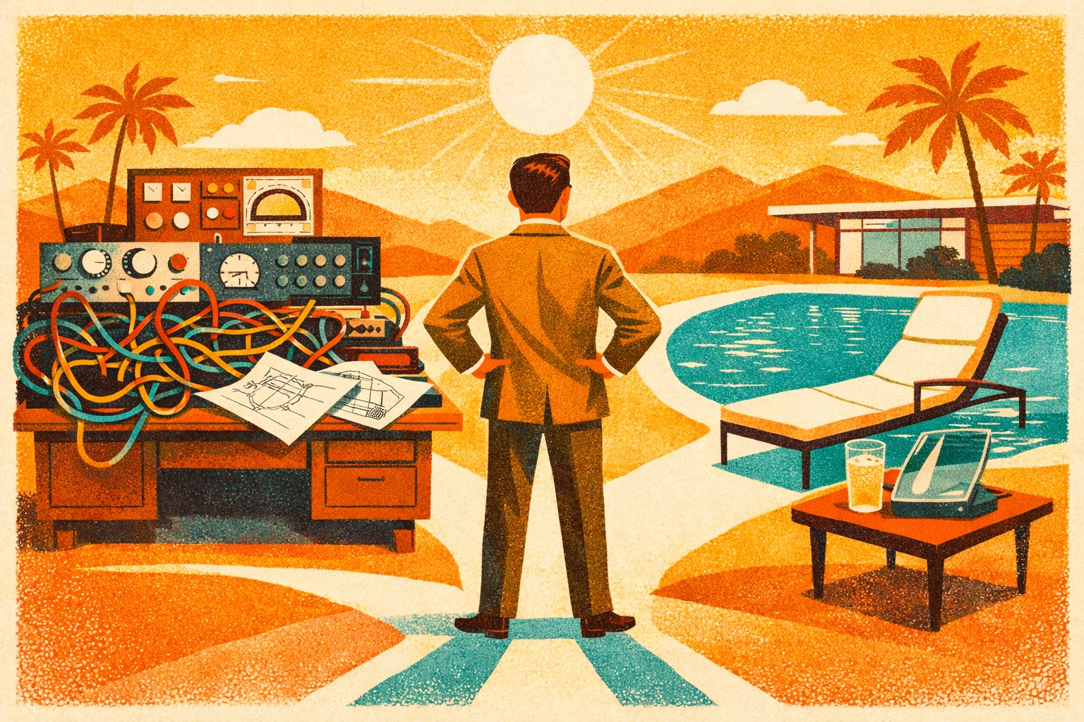 Business founder choosing between technical AI setup and easy-to-use AI employees for small businesses.