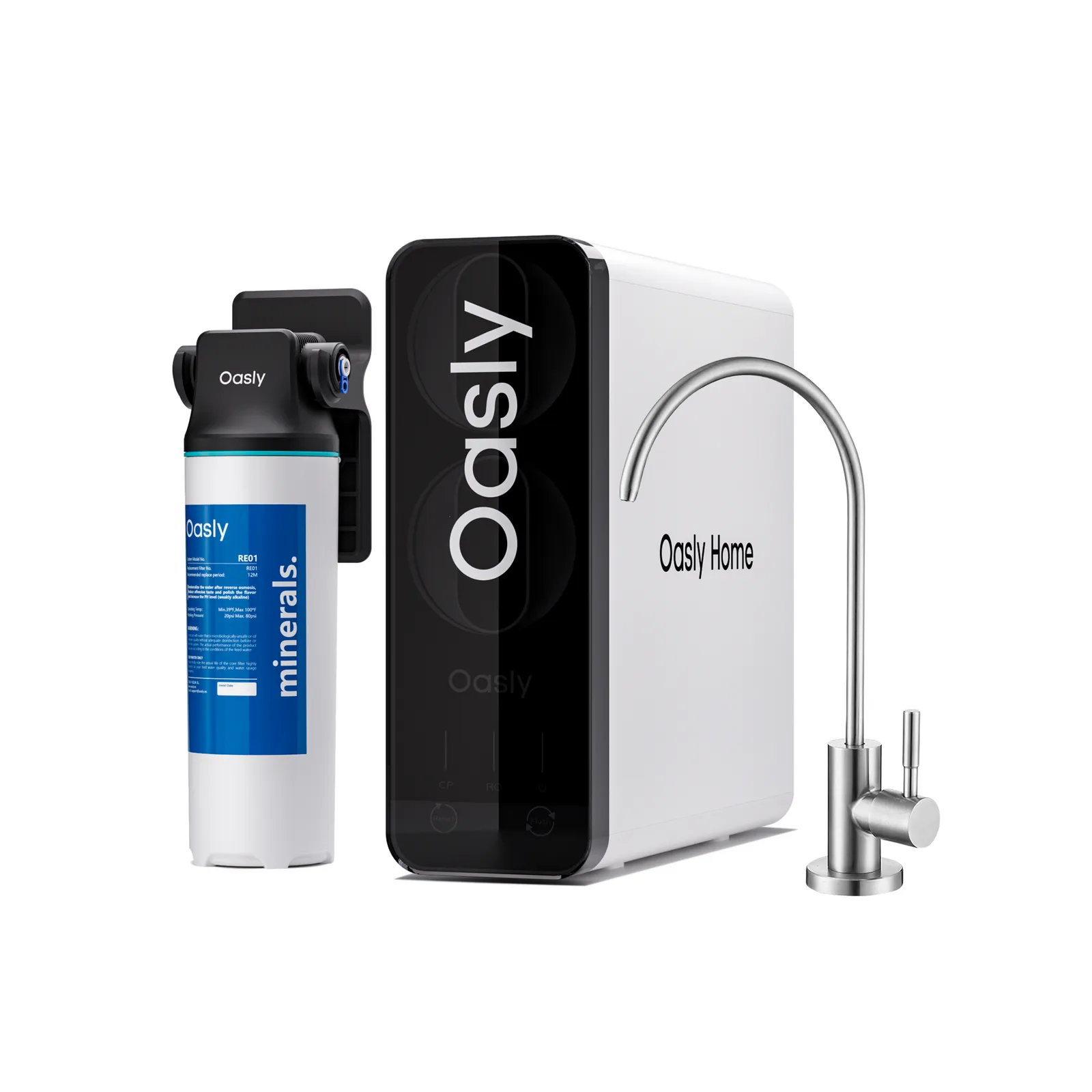 Oasly Home tankless under-sink reverse osmosis unit with remineralization filter