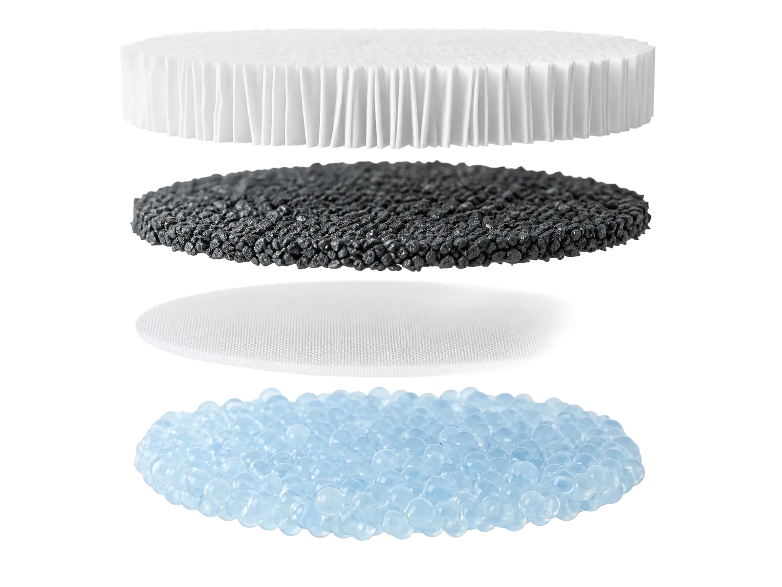Illustration of layered water filtration media