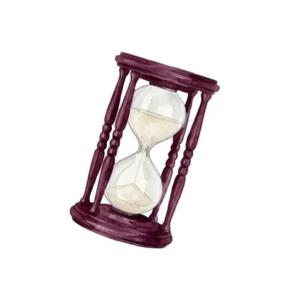 Hourglass representing time spent on notes