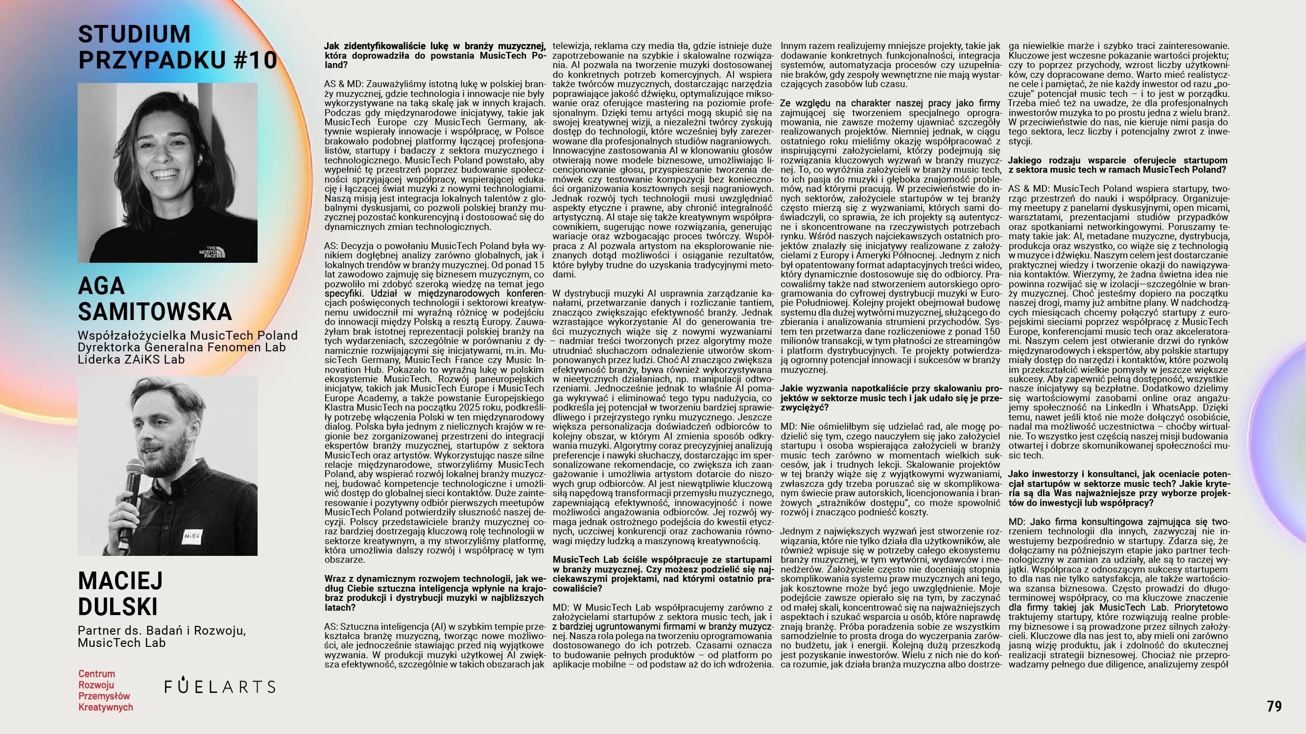 Strona z case study – wywiad z przedstawiciel(k)ami startupu.