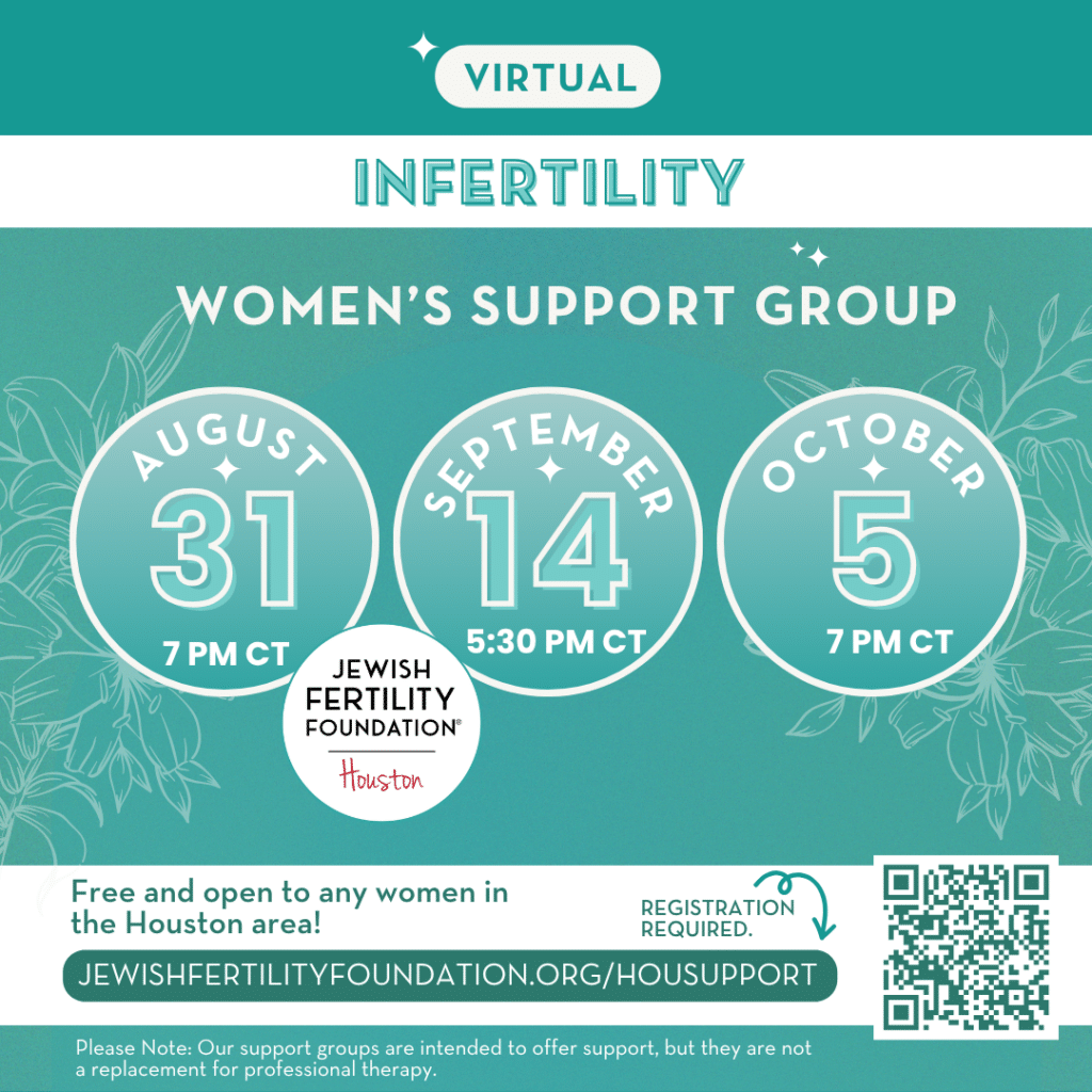 Flier for virtual Infertility Women's Support Group.