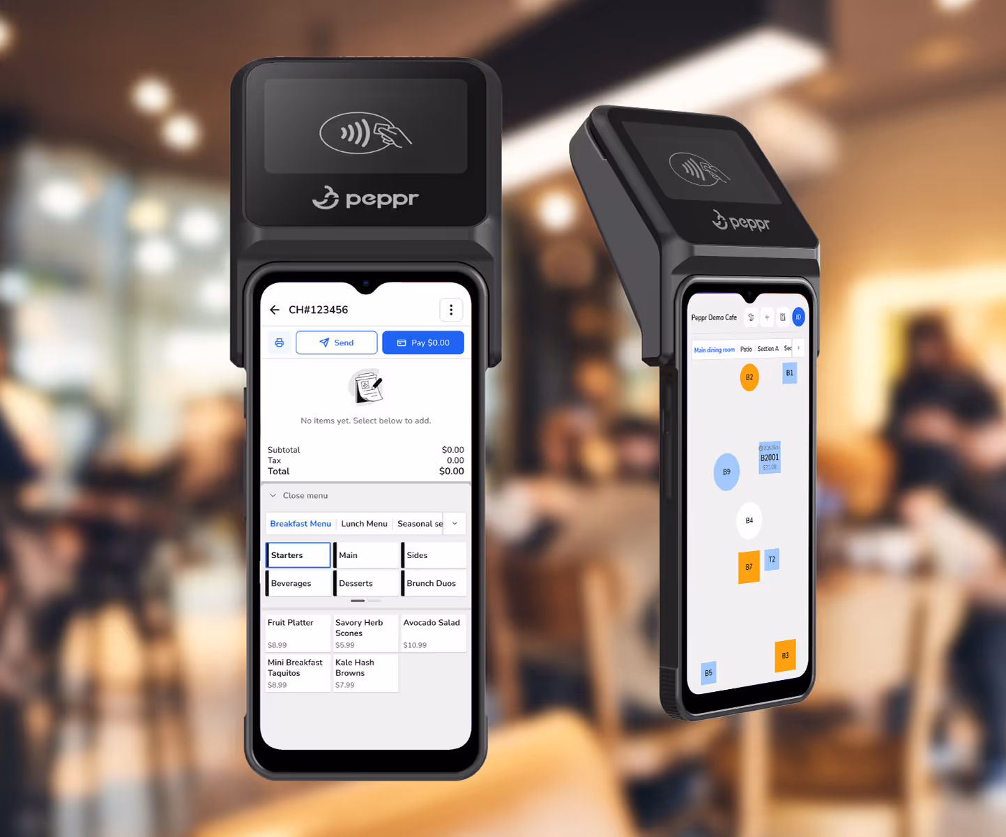 Peppr handheld point of sale devices from multiple angles