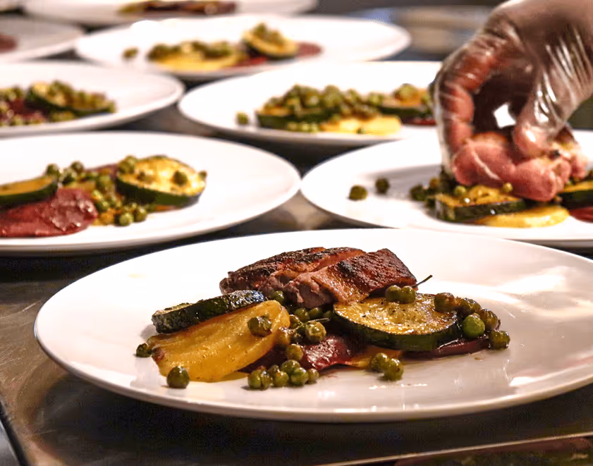 plated steak for dinner