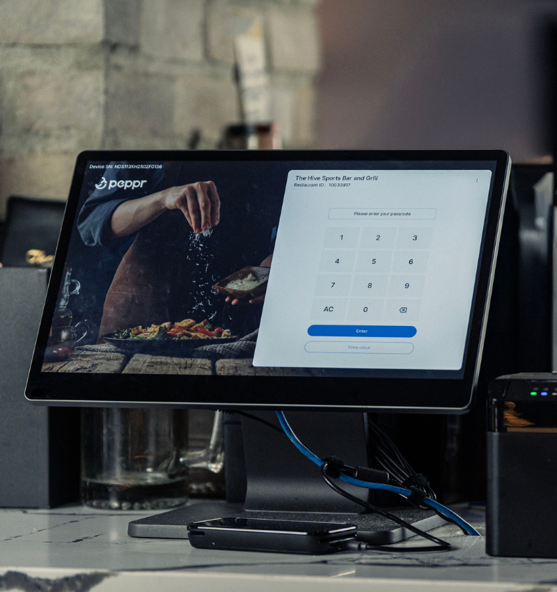 Peppr POS setup in a restaurant