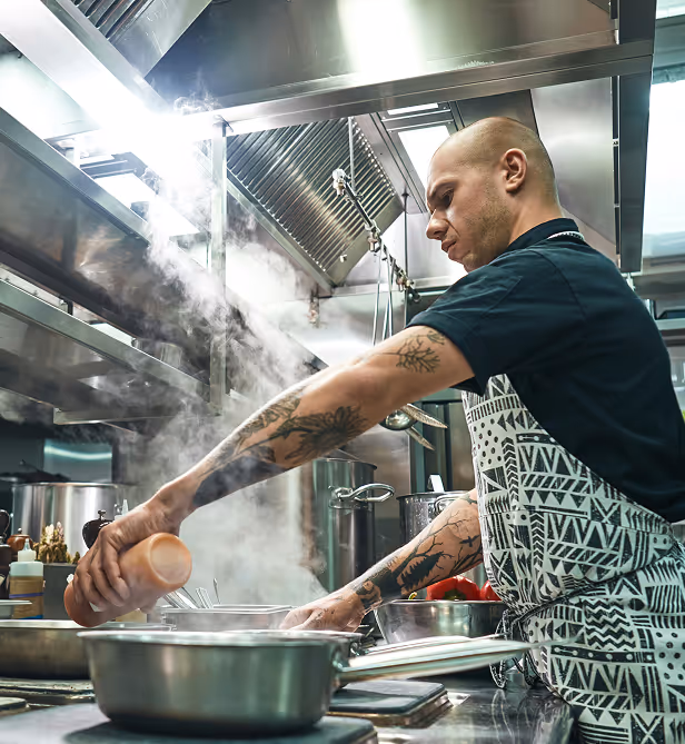 back of house kitchen worker