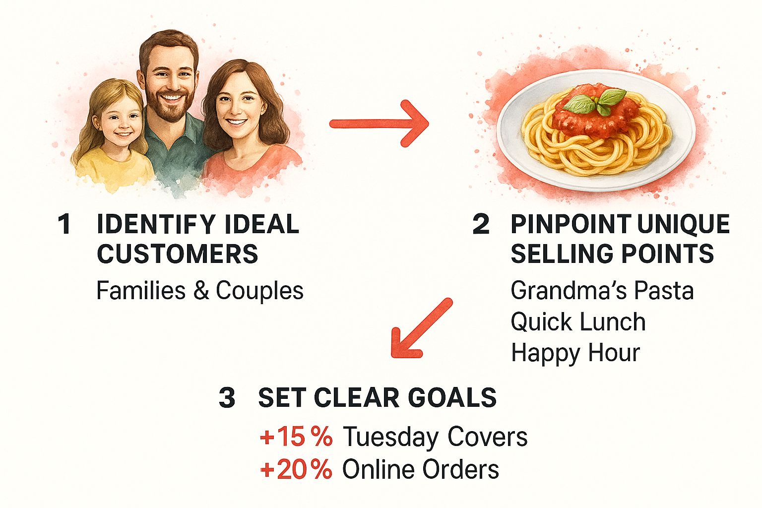 Infographic about marketing plan for restaurant