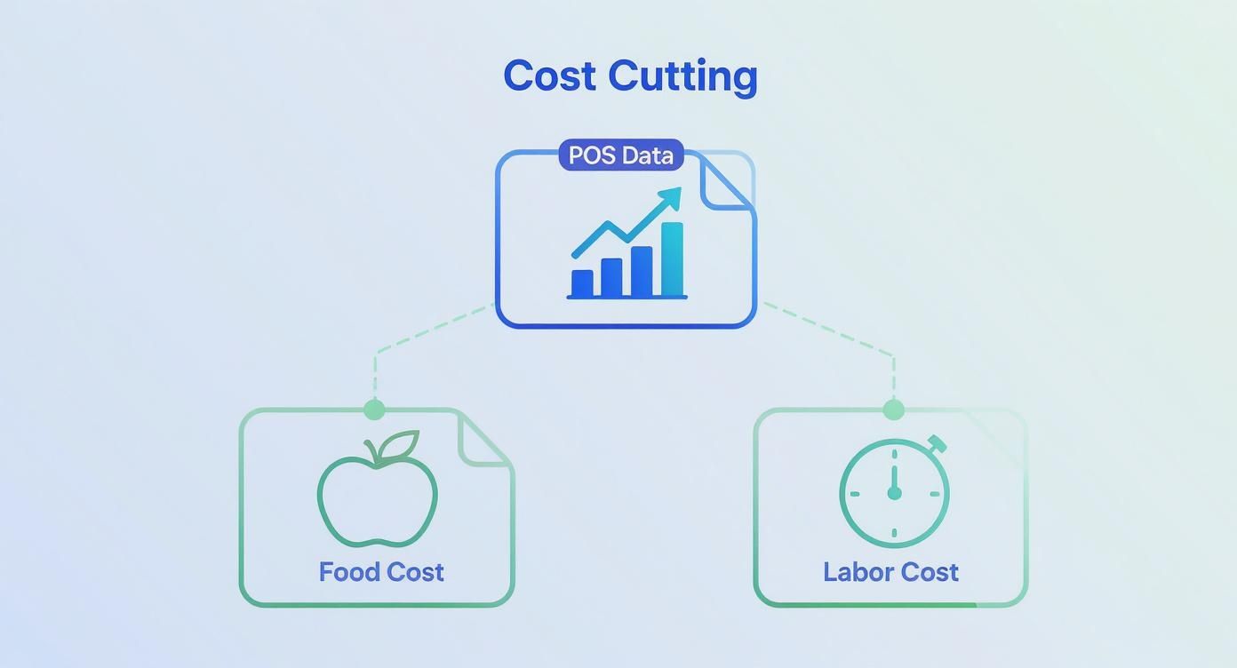 An infographic showing how POS data helps manage food and labor costs.