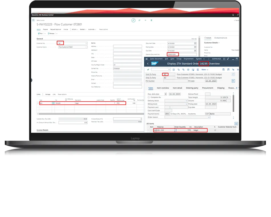 SAP-Daten in Dynamics 365 Business Central lesen und nach SAP zurückschreiben
