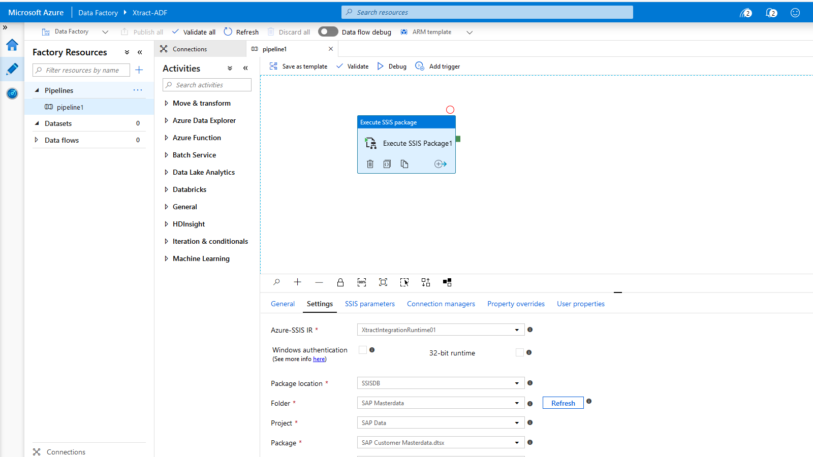Screenshot von Xtract IS for Azure.