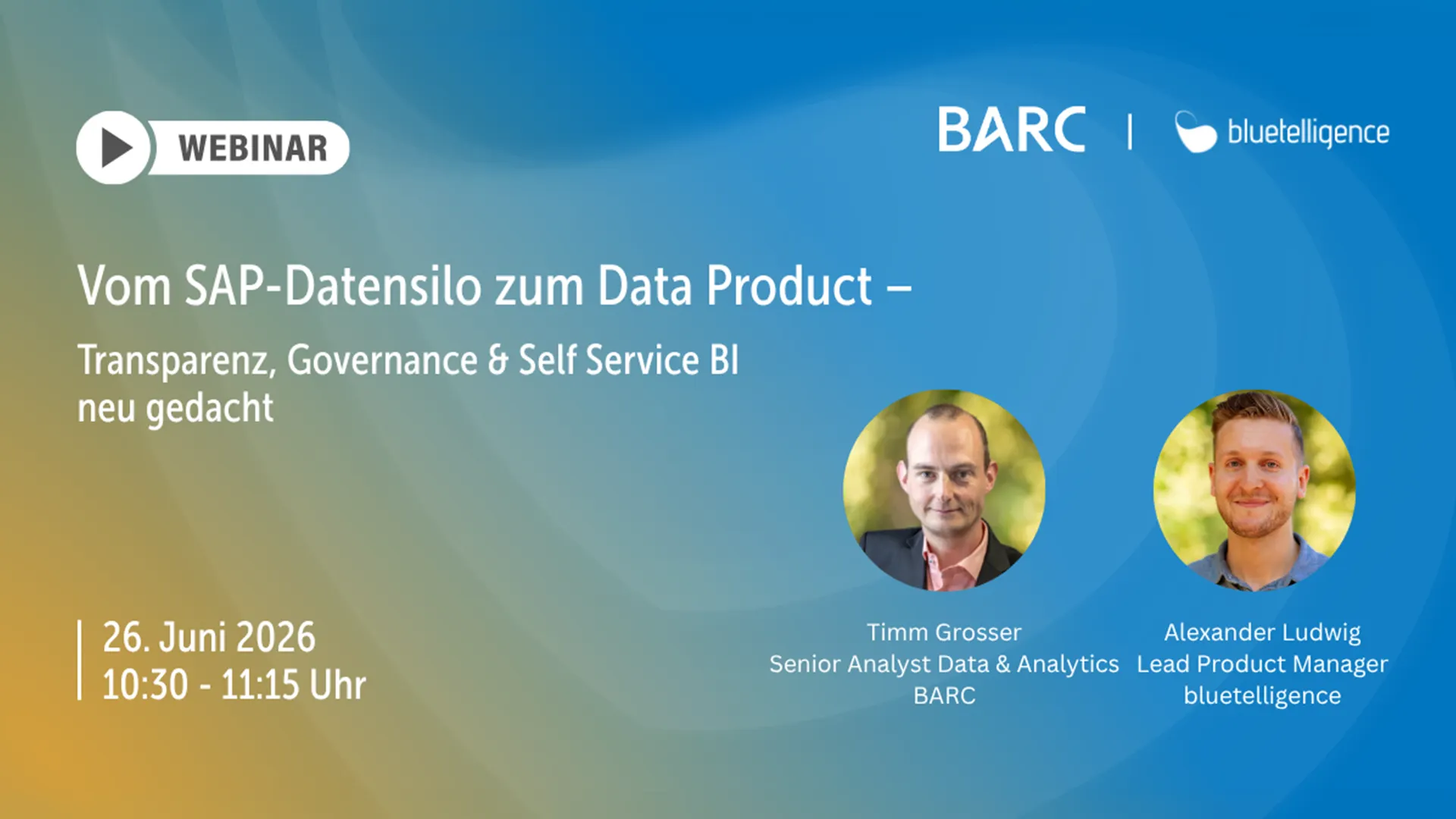 Webinartitelbild vom Webinar über Data Products von Bluetelligence.