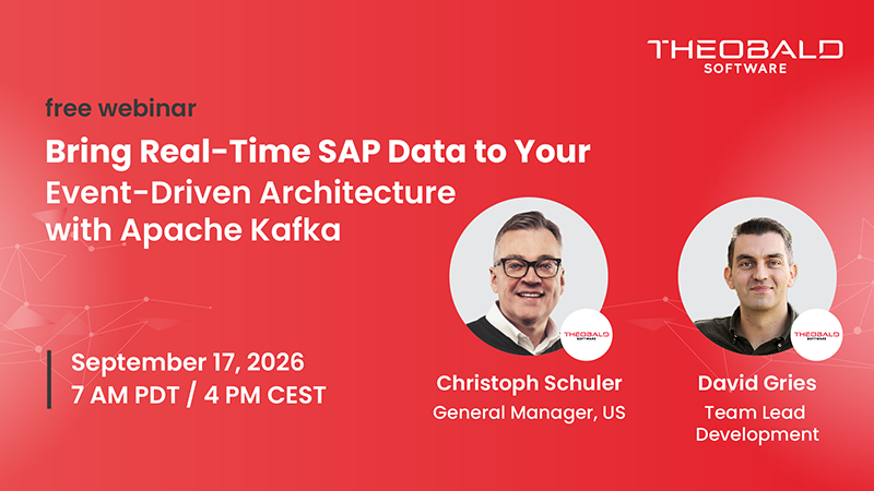 Rotes Bild mit Infos zu einem Webinar von Theobald Software.