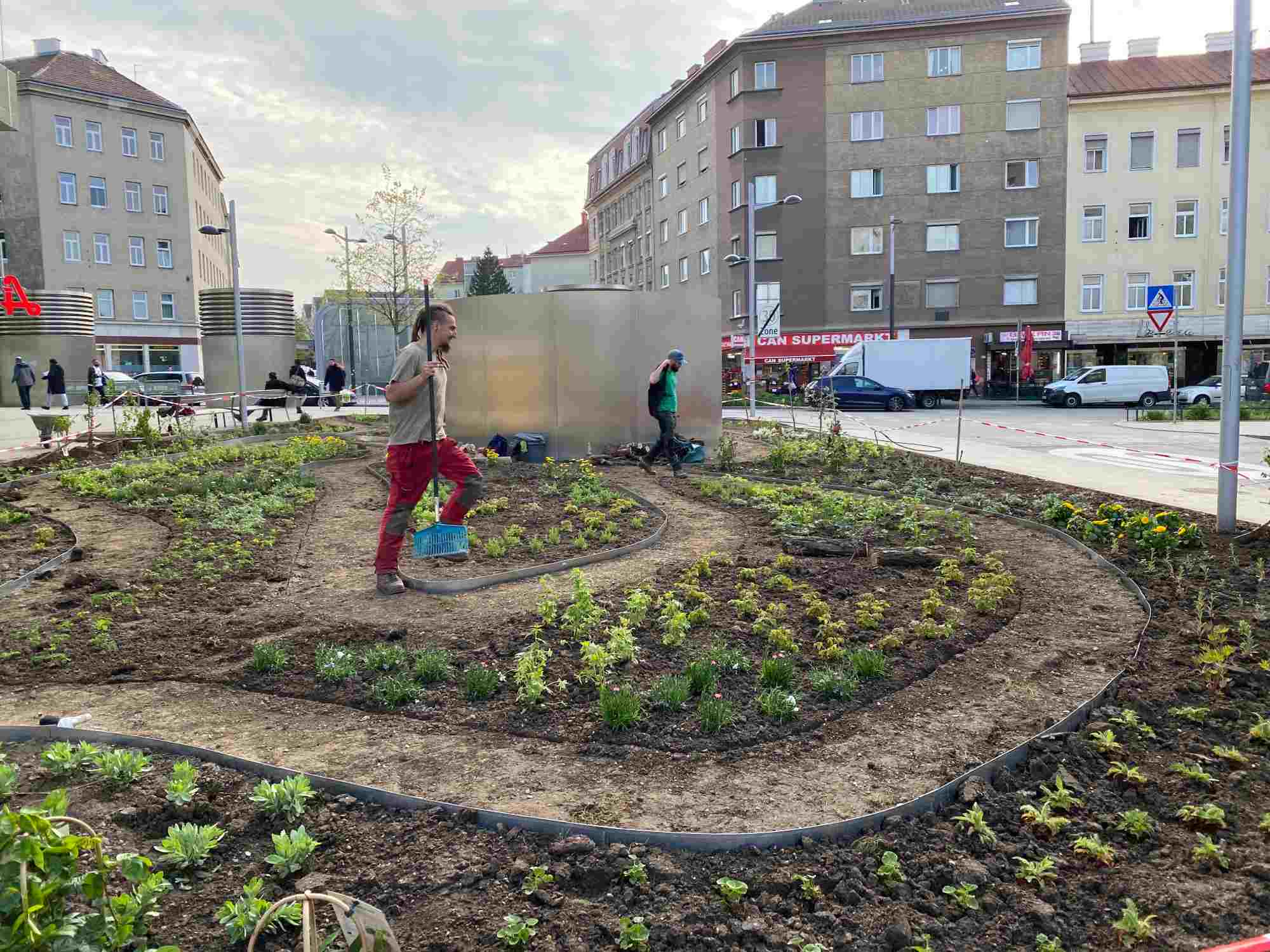 Arzneigarten Gärtner am Arbeiten