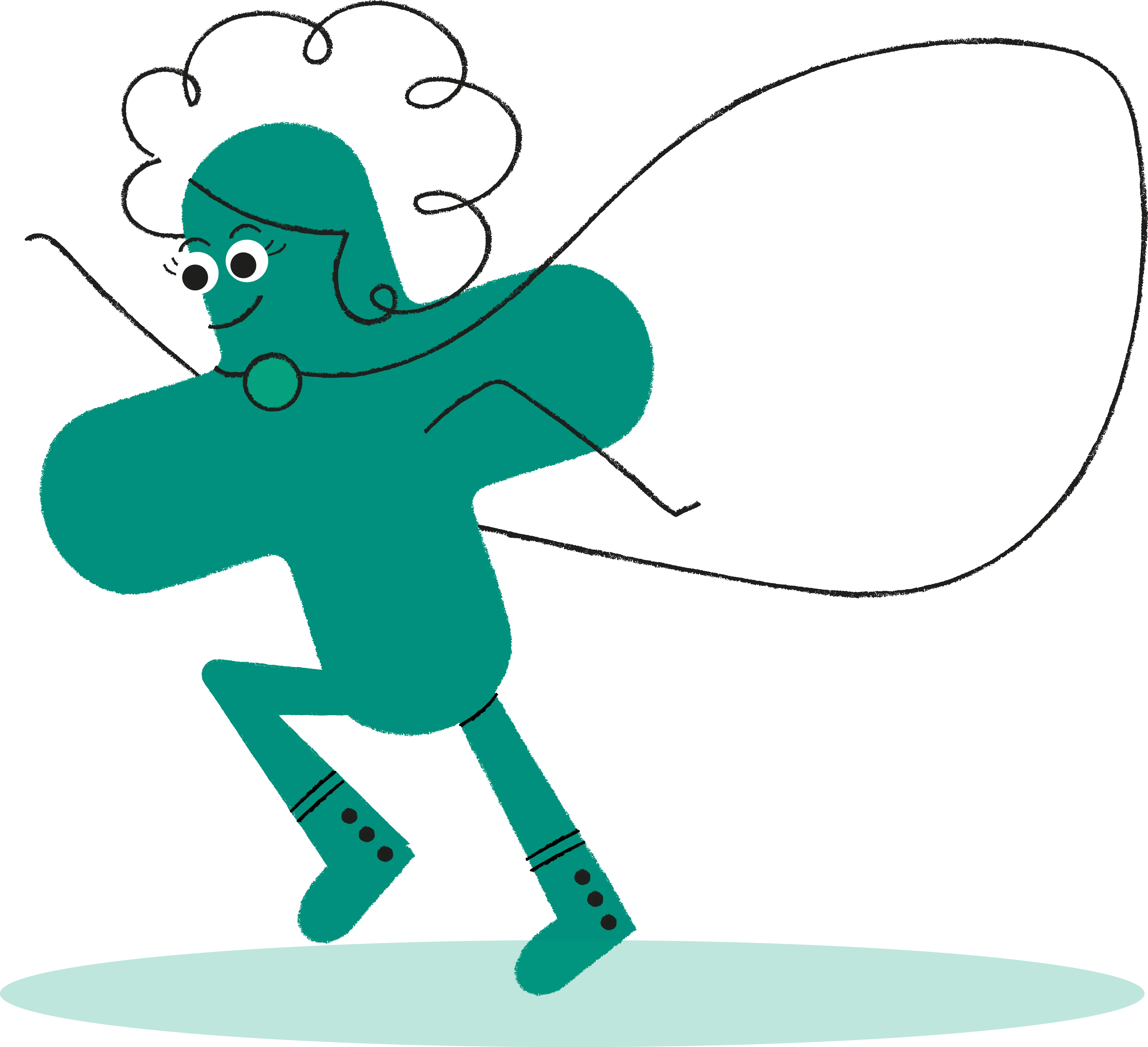 Addy Maths Character - racing towards the sides with cape blowing in the wind