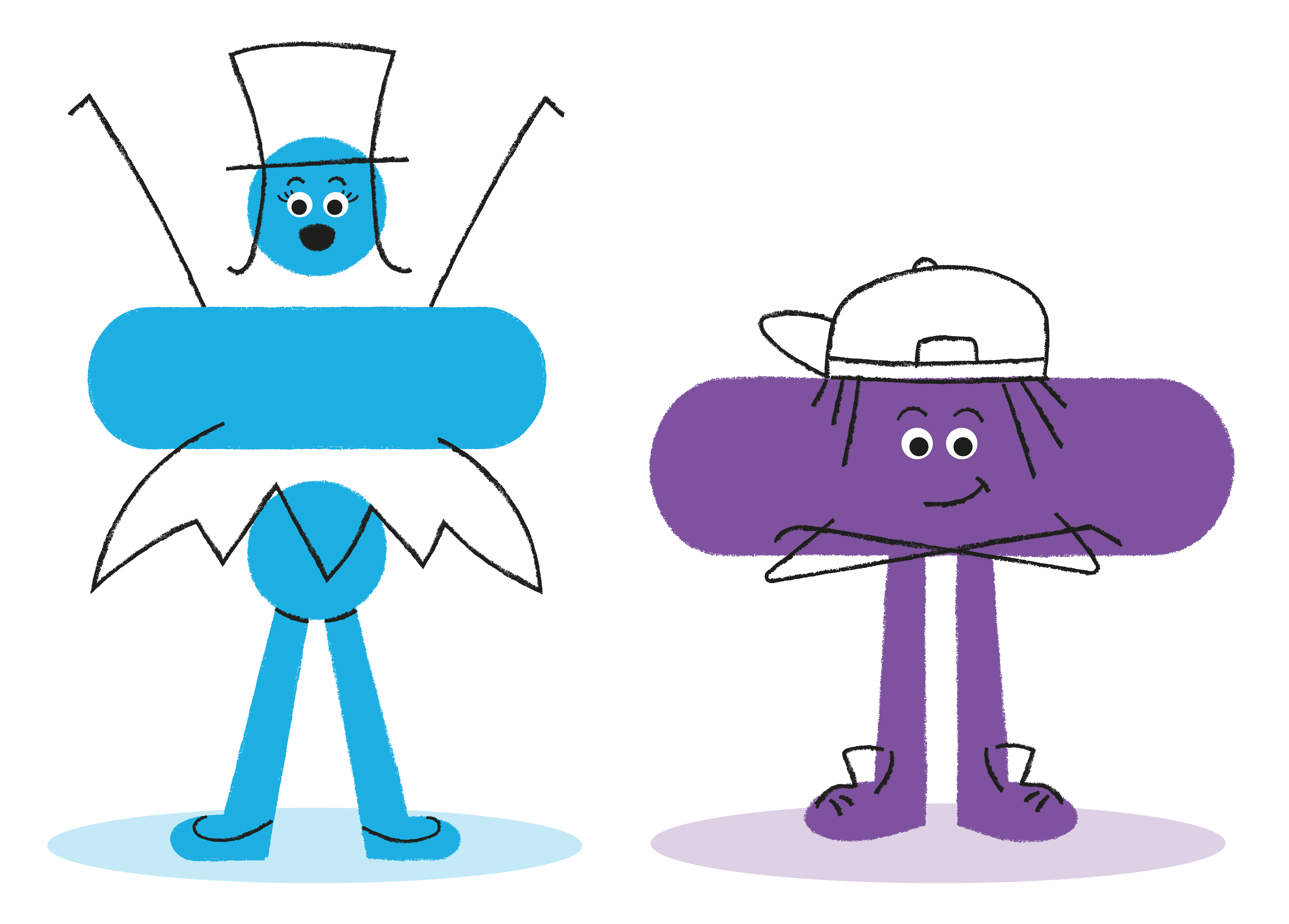 Dion and Sub Maths characters standing next to each other