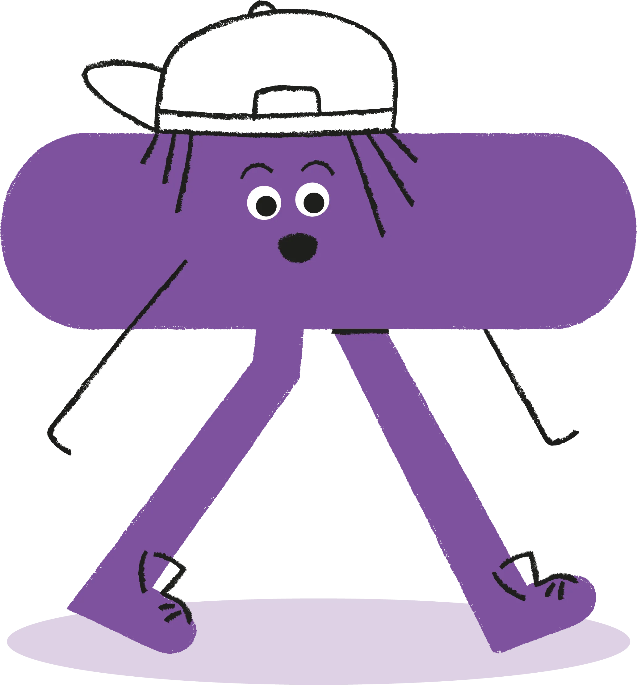 Sub maths character in walking pose position