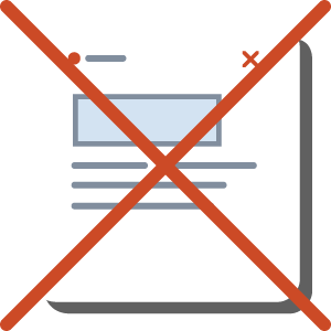 Document icon with a red X mark crossing it out.