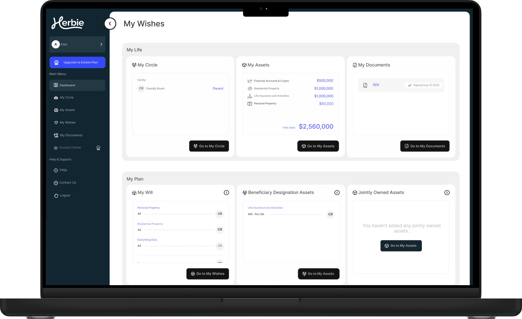 Dashboard mockup