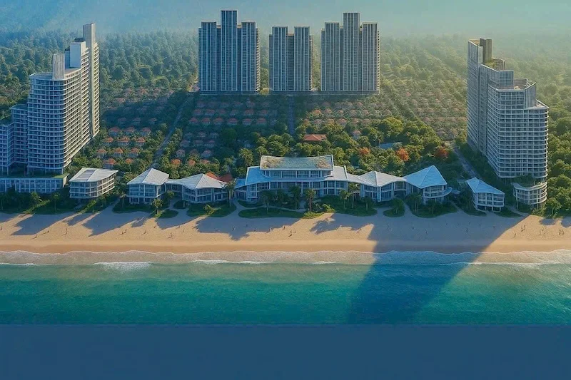 Toàn cảnh Blanca City tại Vũng Tàu với khu nghỉ dưỡng và tháp căn hộ cao cấp ven biển