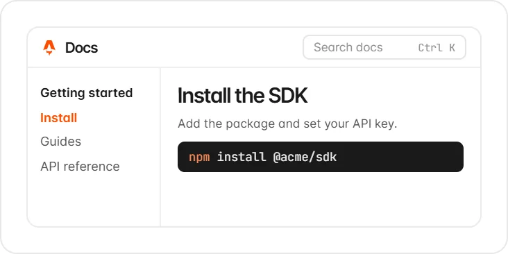 Documentation site built on Starlight with sidebar navigation and search