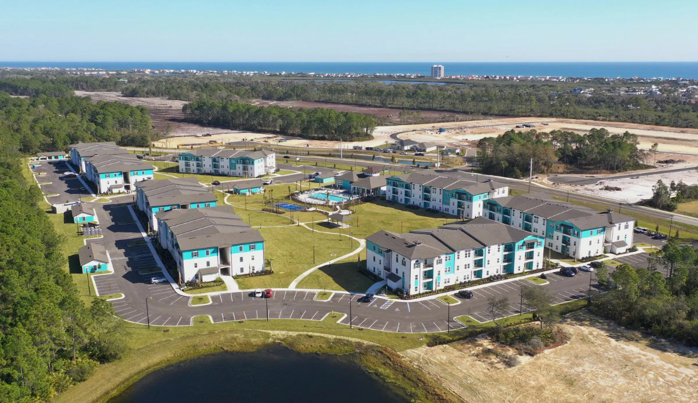 A multifamily construction project supplied by Shelter Products Inc.