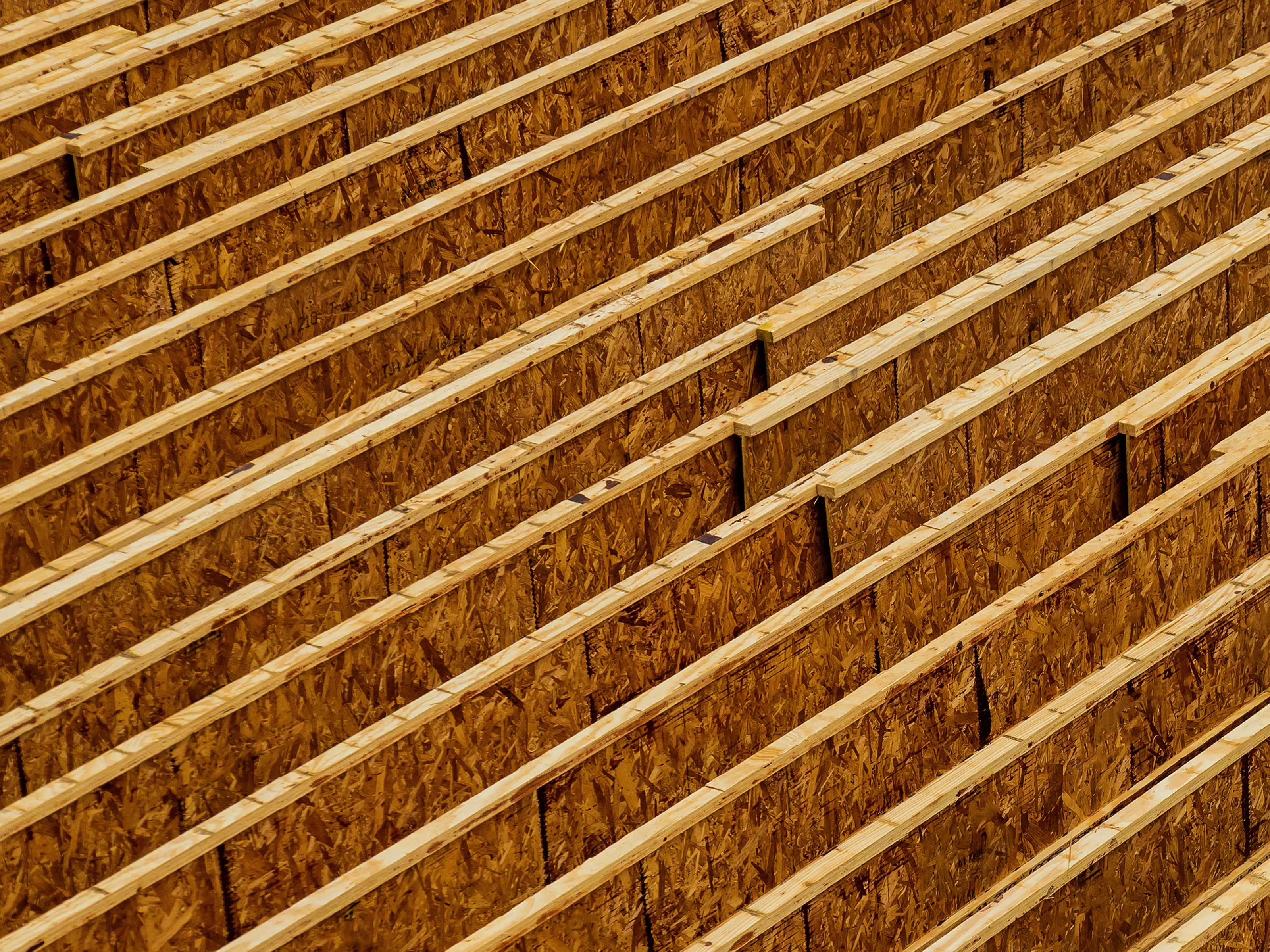 Engineered wood floor joist on a new construction project
