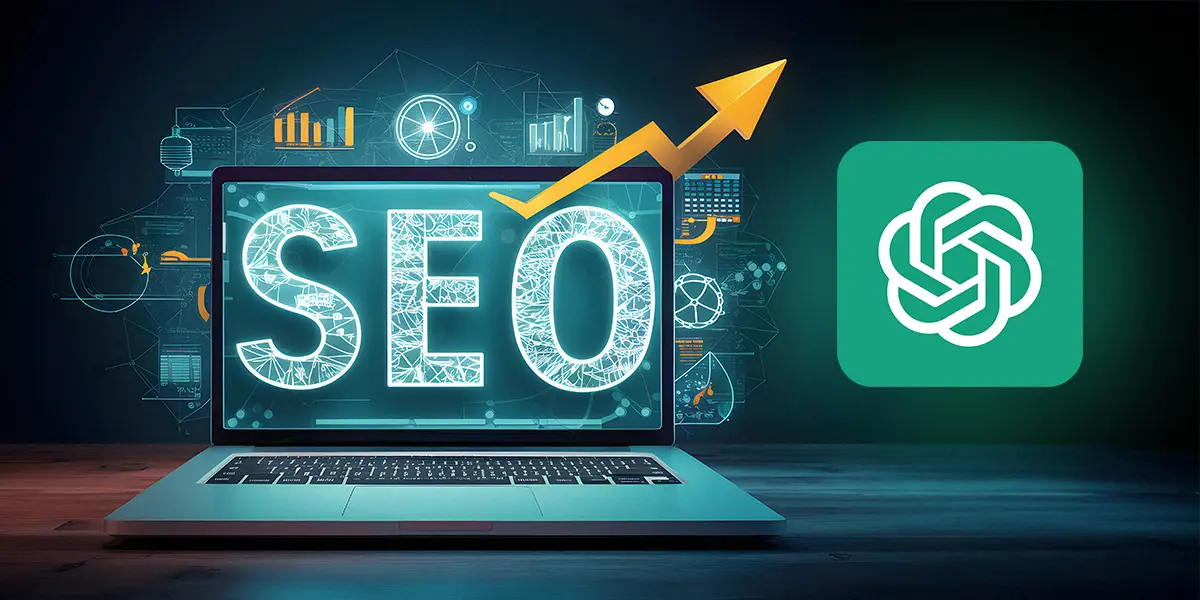 Unternehmer nutzt ChatGPT am Computer für SEO-Optimierung und Content-Erstellung