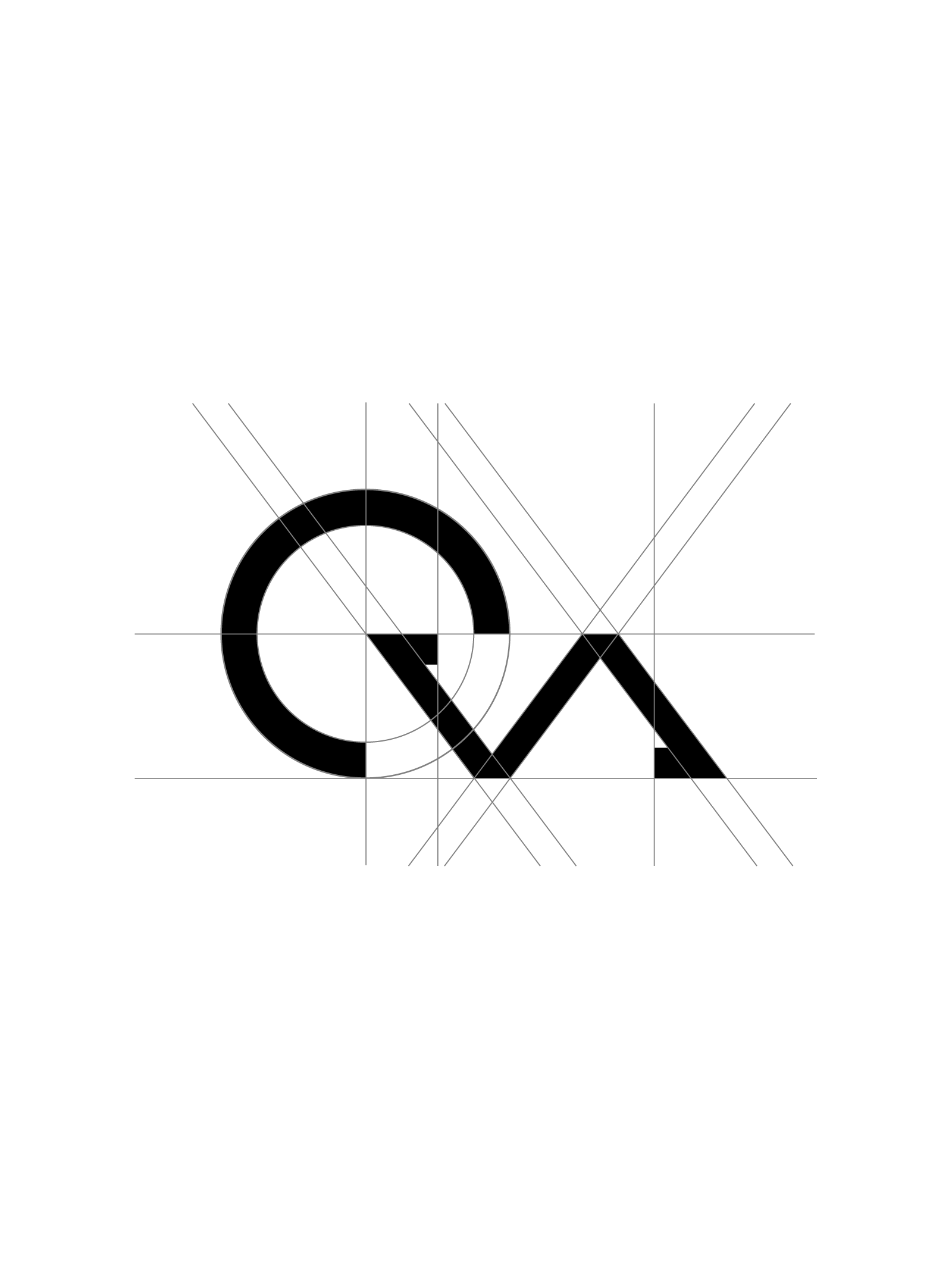 Abstrakt minimalistisk design på svart bakgrunn. Geometriske former og sirkler for moderne grafisk profil designet av Gmerk.