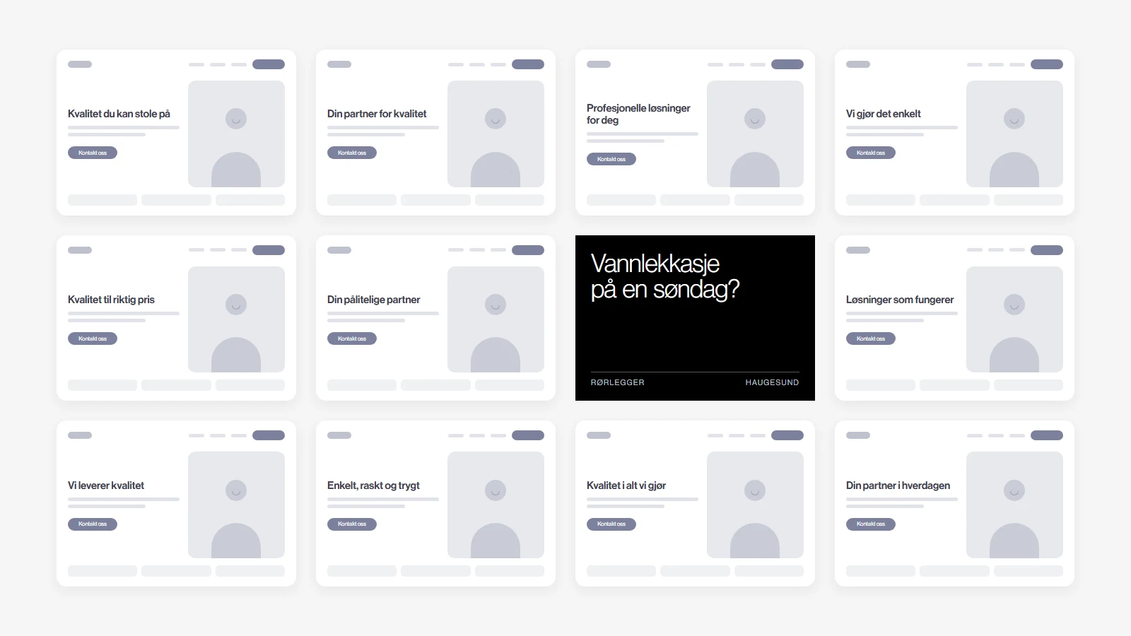 Elleve nesten like nettsider og én som skiller seg ut