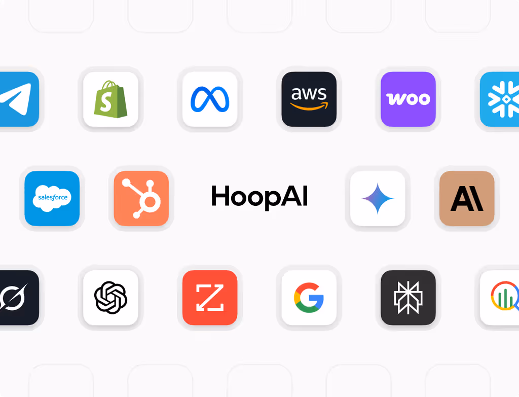 A dashboard showing various app integrations (Slack, Jira, Salesforce) with automated actions (messages, tickets) flowing between them seamlessly.
