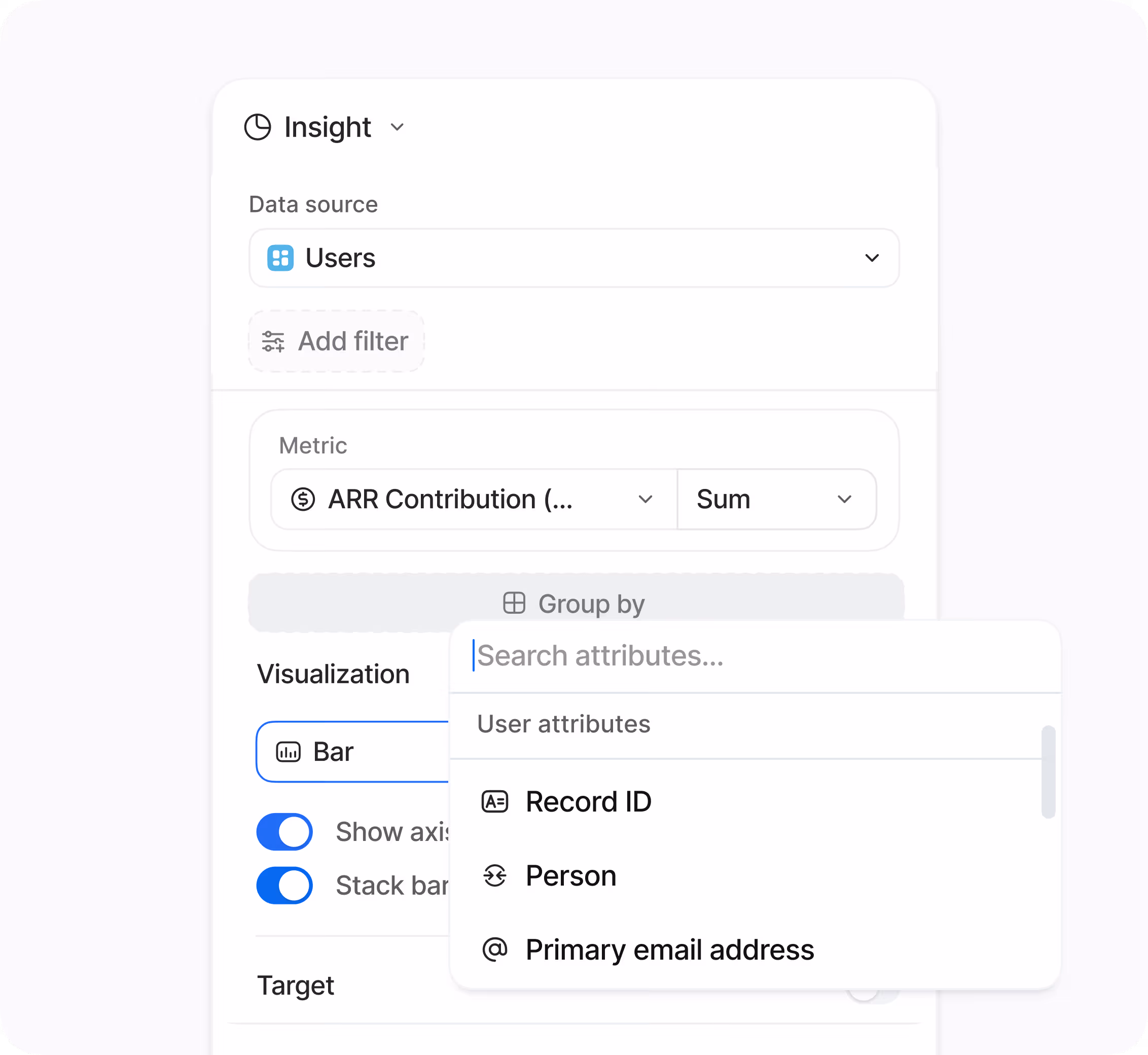 A dashboard showing campaign performance tied to closed-won deals, with personalization fields and shared audience lists.